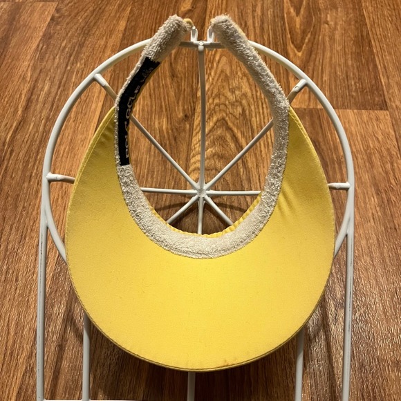 Vintage Polo Ralph Lauren Sun Visor Hat Yellow Embroidered Pony Logo Golf Tennis - Picture 5 of 6